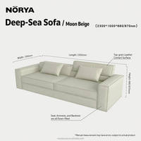 Ensemble de canapés en cuir gris clair NORYA, meubles modernes, canapé durable pour le salon