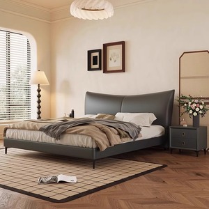 Đồ nội thất bán chạy: giường đôi da sang trọng, lưu trữ, giường cỡ <span class=keywords><strong>King</strong></span>, da Ý sang trọng hiện đại - Product Image 6