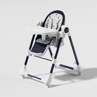Chaise haute pliante pour bébé, réglable en hauteur, inclinable, en métal, pour repas et alimentation