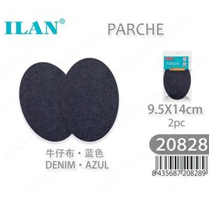 Patch in denim blu Ilan 9,5x14 cm, 2 pezzi, per riparazione abbigliamento - Product Image 1