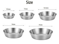 9cm 11cm 12.5cm 14cm 15cm Assiettes à sauce en acier inoxydable pour restaurant Bols d'assaisonnement ronds Plat à tremper pour sushi