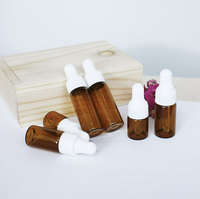 Bouteilles transparentes ambrées de 2ml, 3ml, 5ml, flacon d'échantillon d'huile essentielle pour le voyage