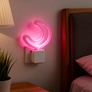 Hình dạng mặt trăng ABS Led Neon ánh sáng ban đêm <span class=keywords><strong>3D</strong></span> hiệu ứng hình ảnh ấm Vàng Glow với cao-off-thấp chế độ chiếu sáng Plug-in cho phòng ngủ - Product Image 6