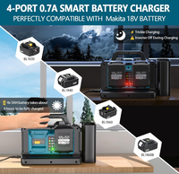 Convertisseur de courant à onde sinusoïdale pure 500W pour batterie Makita 18V, 4 ports DC 18V vers prises AC 230V, chargeur de voiture