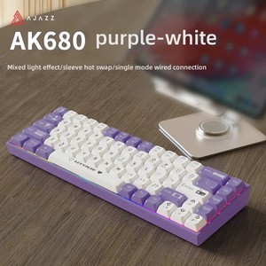 AJAZZ AK680 E-sports Wired <b>Mechanical</b> <b>Keyboard</b> with Hot-swapable RGB Backlit <b>Keyboard</b> USB Type-C Interface for PC Gaming - Product Image 2
