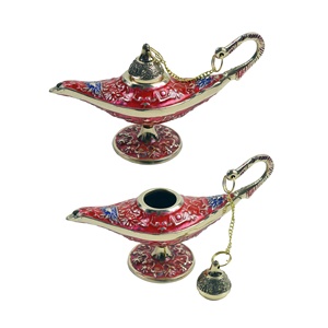Soporte de incienso pintado a mano, quemador de incienso de diseño de lámpara Genie, diseño de Metal de latón, decoración del hogar, diseño dorado - Product Image 3