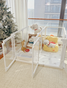 Clôture et <span class=keywords><strong>cage</strong></span> pour chien en ABS PET transparent de luxe pour grands chiens avec motif animal, hauteur personnalisable, antidérapant, utilisation en intérieur - Product Image 6