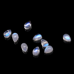 Đá mặt trăng cầu vồng tự nhiên cắt rời bán buôn, chất lượng cao, đá quý màu xanh, mặt cắt dạng giọt nước dùng làm trang sức - Product Image 4