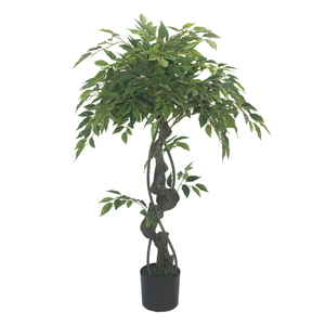 Office fa yüksek kalite 120cm yapay Banyan ağacı <span class=keywords><strong>Ficus</strong></span> <span class=keywords><strong>Microcarpa</strong></span> ofis ve dış mekan kullanımı için gerçek yaprakları ile - Product Image 1