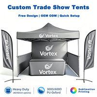 Tente de salon professionnelle carrée personnalisée 3x3m 3x6m en tissu Oxford 420D imperméable avec structure en alliage d'aluminium, pop-up publicitaire pour intérieur et extérieur