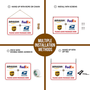 Letrero de Entrega de Paquetes de Aluminio Resistente a la Oxidación, Letrero para <span class=keywords><strong>Puerta</strong></span> Principal/Porche Resistente a la Intemperie para UPS/FedEx/USPS - Product Image 4