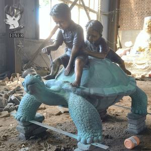 Escultura de tortuga marina de bronce grande de <span class=keywords><strong>metal</strong></span> público al aire libre para parque temático - Product Image 3