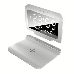 3in1 Wireless Charger Stand 15W Fast <b>Digital</b> Alarm <b>Clock</b> Wireless Charging Pad - Product Image 2