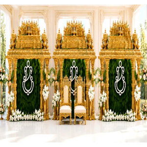 เวทีตกแต่งพิธีแต่งงานแบบหรูหราสไตล์ทมิฬ (นิชัยธารธัม) ยอดนิยมสำหรับงานแต่งงานอินเดียใต้ (มานาวารัย) - Product Image 1