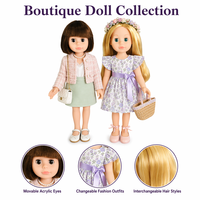 Poupée de mode en vinyle de 14 pouces avec yeux mobiles, vêtements et cheveux interchangeables, ensemble de tenues, chaussures et accessoires personnalisés pour poupée