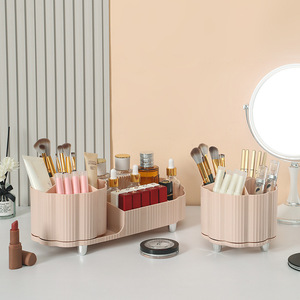 Desktop <b>Makeup</b> Organizer Plastic Cosmetic Storage <b>Box</b> With Brush Holder Lipstick And Eyeshadow Pen Stand For Dressing Table - Product Image 1
