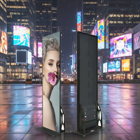 Écran d'affichage publicitaire LED pliable couleur pleine 16:9, sur pied, pour intérieur, avec SDK pour magasin de détail et télécommande