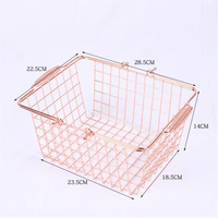 Panier en treillis métallique à vente chaude, panier de rangement pour collations de salon à la maison, panier de supermarché avec poignée