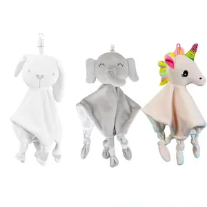 Cartoon Soft Comforter Baby Animal Handkerchief With Ring Paper Baby Towel Toy Doll