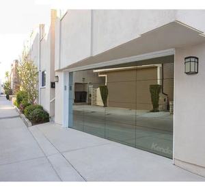 Portes de garage automatiques en verre à double isolation, personnalisées, en aluminium, sans cadre, 16x8, commerciales, vente en gros - Product Image 1