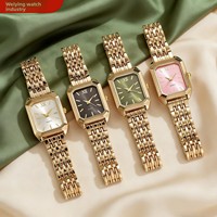 Nuevo Reloj de Pulsera de Cuarzo Rectangular Minimalista y Elegante para Mujer, con Correa de Aleación Ligera de Lujo, Éxito de Ventas en el Extranjero