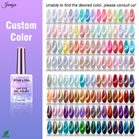 Kit de vernis gel effet œil de chat pailleté en promotion avec 2 pinceaux double embout et 1 baguette magnétique pour techniciennes ongulaires