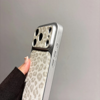 Nouvelle Arrivée Coque de Téléphone Portable Antichoc à Imprimé Animal Léopard Pailleté pour iPhone 17 Pro