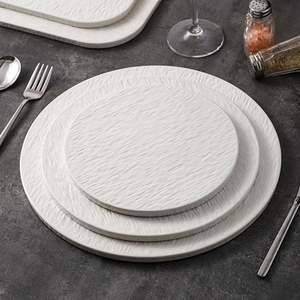 Ceramica bianca utensili da cucina pietra grano piatto quadrato rotondo piatto per bistecca Pasta Fine uso ristorante <span class=keywords><strong>servizio</strong></span> alberghiero - Product Image 6