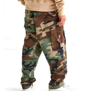 Logo personnalisé Séchage rapide Denim Jeans Camouflage Tactique <span class=keywords><strong>Cargo</strong></span> Poche Pantalon Paintball Combat Style Hommes Camouflage Pantalon - Product Image 2