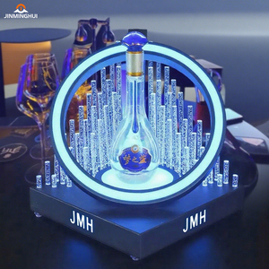 OEM Metal Crystal Pillar Whisky Vodka LED Botella Soporte de exhibición Barra de forma redonda Herramienta para <span class=keywords><strong>VIP</strong></span> Publicidad Discoteca Uso - Product Image 2
