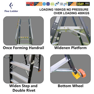 Escabeau d'escalade Gs En131 approuvé multi-usages trois cinq couches simple face large fibre de verre Frp - Product Image 2