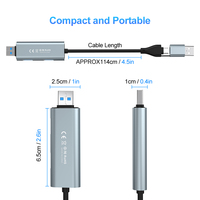 USB 3,0 aleación de aluminio ratón teclado Cable transferencia directa de archivos PVC chaqueta trenza Compatible Windows Mac PC para sincronización de enlace de datos