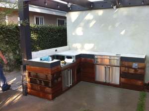 Armoires de cuisine modernes en acier inoxydable noir, ensembles complets de cuisine d'angle, accessoires de cuisine modulaires intégrés, utilisation en extérieur - Product Image 6