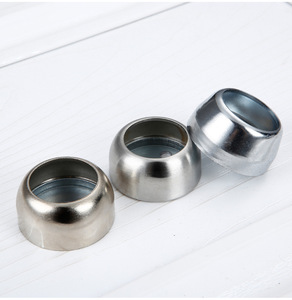 Chrome-Finished Stainless Steel Ball Flange Seat <b>Bracket</b> Wooden Tube Modern Style Non-Detachable <b>Silver</b> Single Wardrobe Hardware - Product Image 3