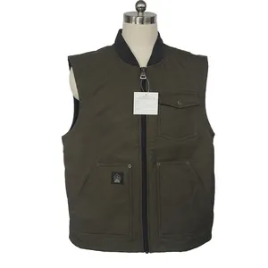 OEM Service Heavy Duty Men utility Quilted cheap Outdoor Nylon four-sided and Sherpa bonded fabricWork Wear Vest