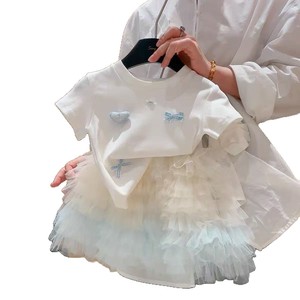 Completo Estivo per Bambine: Top a Maniche Corte e <span class=keywords><strong>Gonna</strong></span> in <span class=keywords><strong>Tulle</strong></span> a Strati, Leggero e Traspirante per Feste e Uso Quotidiano - Product Image 5