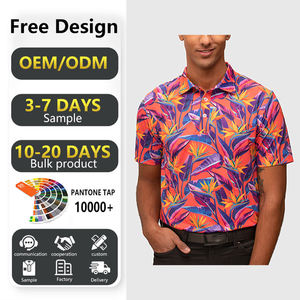 Polo personalizado de golf para hombre, camisa extragrande de secado rápido, diseño de logotipo atlético de peso pesado, material impreso de poliéster y LICRA Delgado - Product Image 1