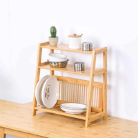 Égouttoir à vaisselle en bambou à 3 niveaux, support de rangement multifonctionnel moderne pour couverts, organisateur de plats et de bols pour armoire de cuisine, gain de place