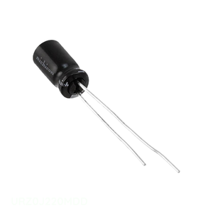 Condensador Original URZ0J220MDD 22 uF CAP ALUM 22UF 20% 6.3V RADIAL TH de Montaje a Través de Orificio - Product Image 1