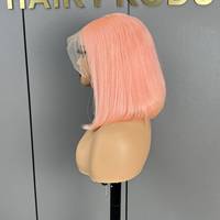 Perruque Bob Courte Droite en Cheveux Humains Remy Vietnamiens Colorés pour Femmes, Idéale pour Fêtes et Maquillage, 10 Pouces