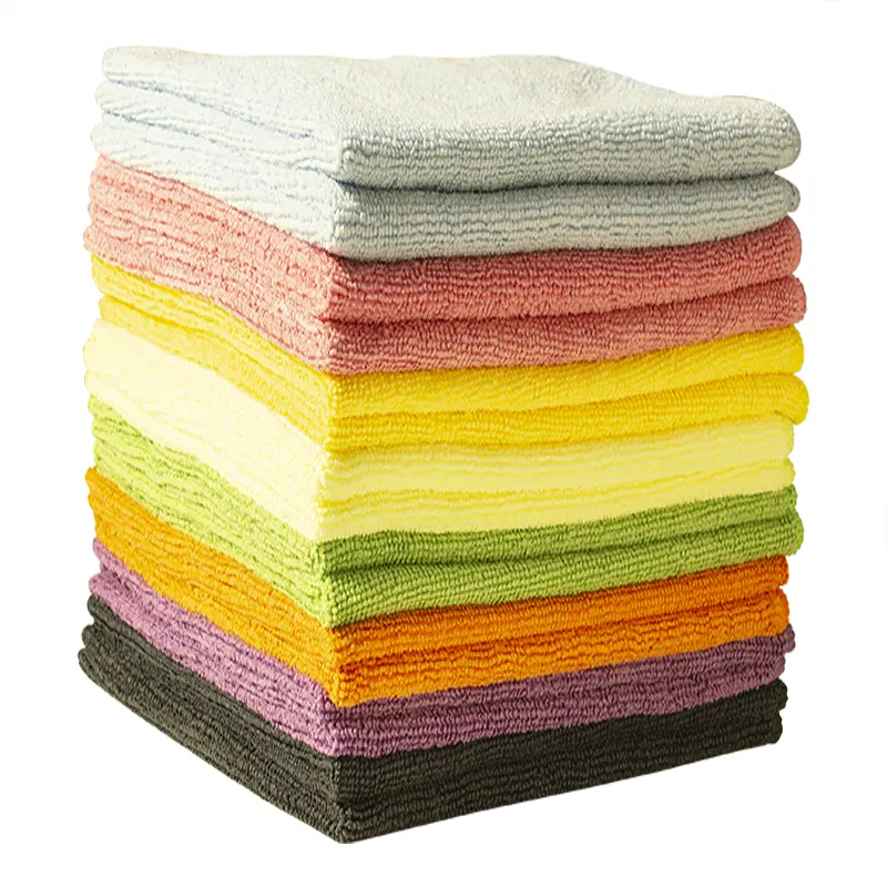 Hot Selling Microfiber Reinigingsdoek Warp Gebreide Handdoek Grijs 40*40Cm 300Gsm Auto Microfiber Doek Auto Keuken Handdoeken