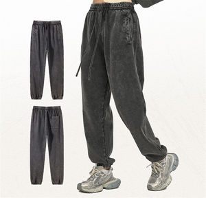 Pantalones Deportivos Unisex de Algodón 100%, Estilo Casual Urbano, Corte Holgado, Tinte Liso, Lavado Ácido, con Logotipo Personalizado - Product Image 4