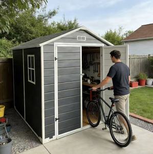 โรงเก็บของกลางแจ้งพลาสติกขนาด 6*8 ฟุต ทนทานต่อสภาพอากาศ เหมาะสำหรับเก็บอุปกรณ์ทำสวน จักรยาน และอุปกรณ์ก่อสร้าง - Product Image 1