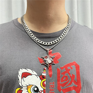 Collar Unisex de Acero Inoxidable con Colgante de Telaraña, Diseño Geométrico de Insecto, Estilo Punk Retro 12042 - Product Image 4