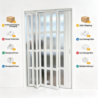 Porte accordéon pliante en verre acrylique résistant aux chocs, sur mesure, avec rail en aluminium étanche, cloison coulissante intérieure