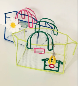 Kit de peinture sur toile DIY, kit de tricot et <span class=keywords><strong>crochet</strong></span> DIY, ensemble d'aiguilles à tricoter en plastique, pour débutants, kit de fabrication de sacs à main DIY - Product Image 1