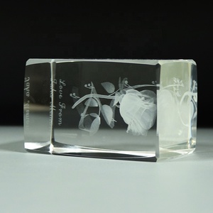 Tùy Chỉnh 3D Laser Khắc Tinh Thể Thủy Tinh Rose Flower <span class=keywords><strong>Cube</strong></span> Với Đầy Màu Sắc Led Cơ Sở Ánh Sáng Cho Đám Cưới Quà Lưu Niệm Khách Quà Tặng - Product Image 6