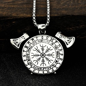 Collar Vikingo Odin para Hombre de yunnique, Collar de Acero Inoxidable con Diseño de Hacha, Joyería de Regalo para Combinar con Ropa - Product Image 2