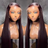 Wig Rambut Asli Vietnam HD Swiss Lace Tanpa Lem, Wig Lace Front untuk Wanita Kulit Hitam