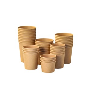 Bol à porridge jetable écologique personnalisé en PE pour la restauration rapide, conteneur à emporter avec couvercle en papier kraft, assiettes et bols en papier - Product Image 2